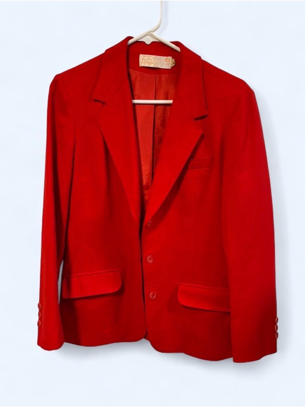 Vintage Pendleton 100% Virgin Wool Red Blazer - size 12
